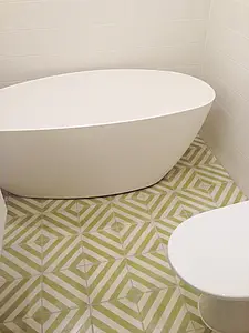 Koristelaatta, Väri vihreä väri,valkoinen väri, Tyyli käsitehty, Sementti, 20x20 cm, Pinta matta